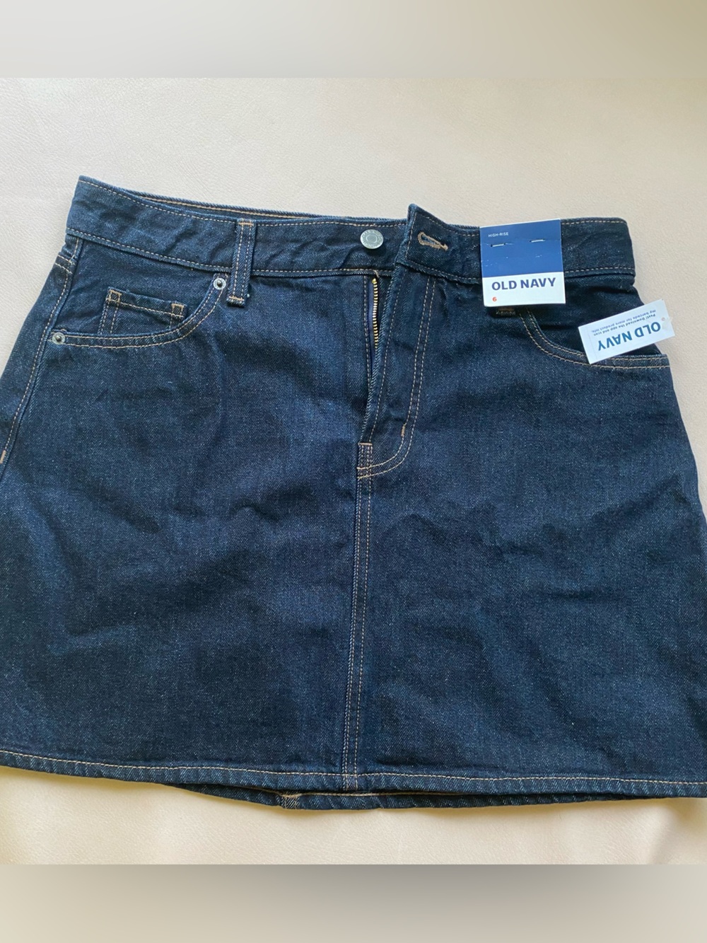Old Navy Navy Blue Denim High Rise Mini Skirt - Picture 1 of 5